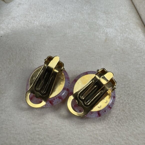 Antica Murrina Venezia Necklace Clip On Earrings Set Pink Glass Millefiori New - Picture 9 of 14